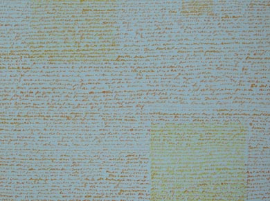 Farbstift auf Papier „Yellow writings 23896“ 70x50
